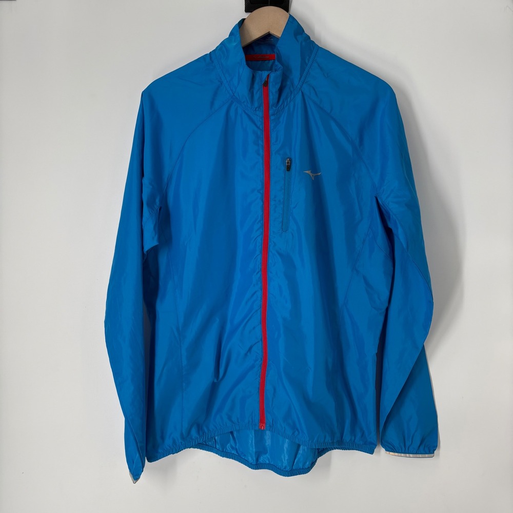 Mizuno Mens Japan Engineered Blue‎ Ripstop Running Windbreaker Jacket Medium